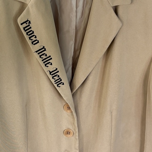 Pure Silk Womens SZ 12 Talbots Blazer Fuoco Nelle Vene Fire In The Veins Custom - Picture 7 of 11